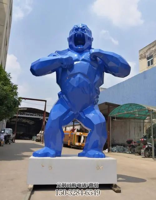 漯河彩绘黑猩猩雕塑 仿真动物雕塑 步行街摆件 漯河彩绘黑猩猩雕塑 仿真动物雕塑 步行街摆件